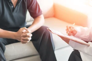 Patient discussing erectile dysfunction symptoms