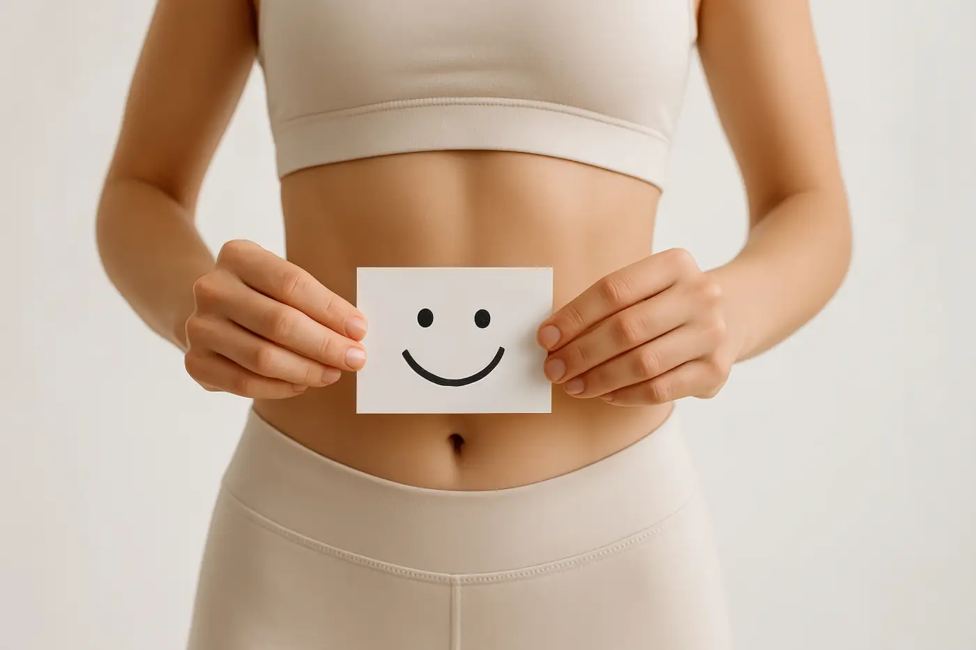 BPC-157 gut health dosage illustration with happy stomach